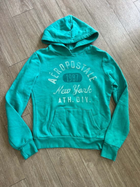Aeropostale Tops - Aéropostale Teal Hoodie Sweatshirt